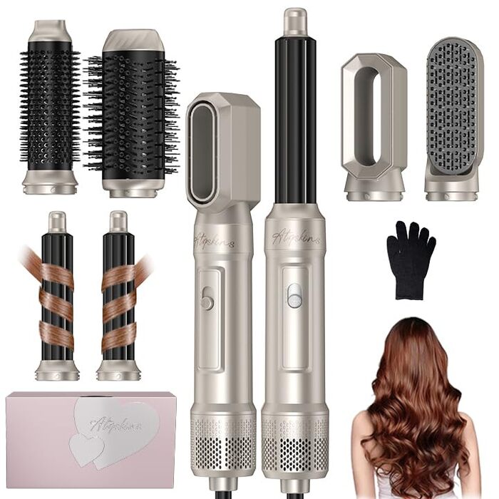 Hairstyler Pro Atopskins 6-в-1: Фен-щітка, локони, об'єм, випрямлення | 1000W