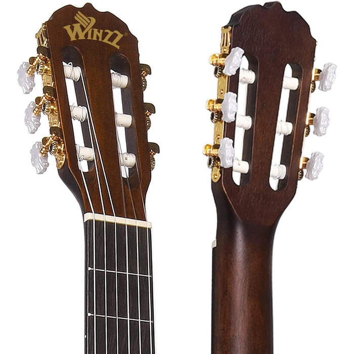 Класична гітара Winzz 4/4 для дорослих та початківців, 39 дюймів, коричнева