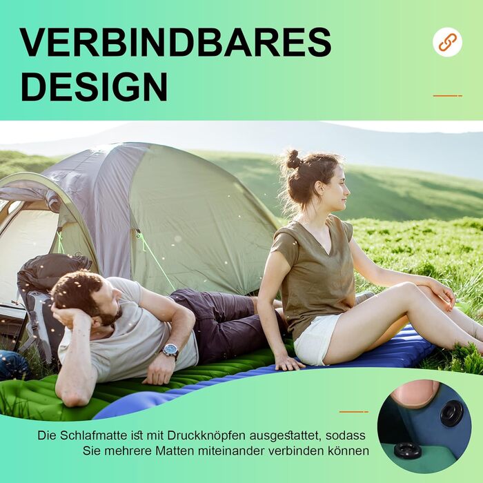 Каремат (килимок) для кемпінгу iParaAiluRy ультралегкий, компактний, надувний - синій. Для туризму, пікніків, пляжу.