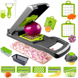 Багатофункціональний набір для нарізки овочів 16 в 1 з відром, нержавіюча сталь, слайсер для огірків, картоплі, моркви