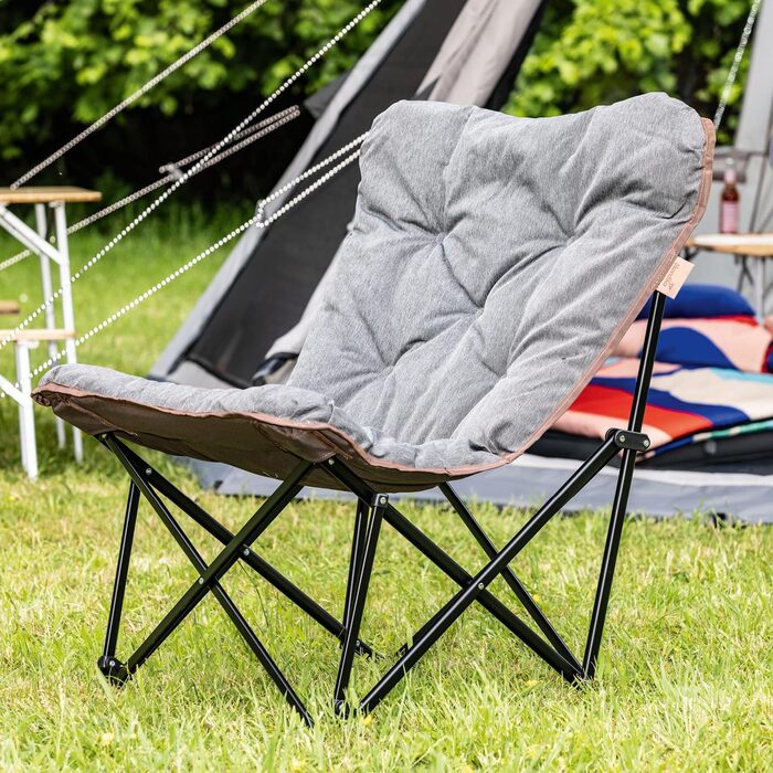 Крісло-трансформер Skandika Moonchair XL/Mala - сіре, для відпочинку на природі та вдома