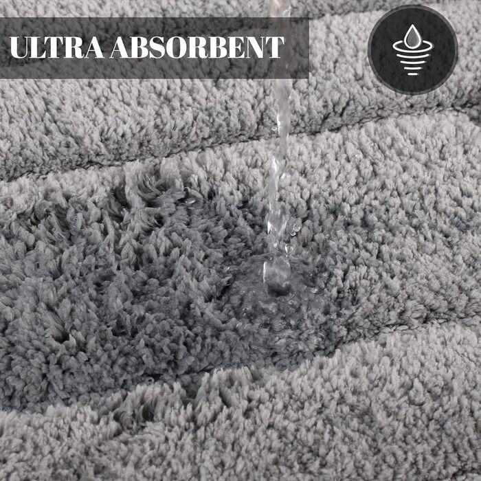 DUNSOO Non-Slip Bathroom Rug - Absorbent Microfiber Bath Mat for Shower, Tub & Toilet - 60x90cm