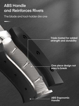 D.Perlla Self-Sharpening Knife Block Set - 7 Piece Stainless Steel Knife Set with Plastic Handle & Wooden Block - Professional Kitchen Knife Set, Black