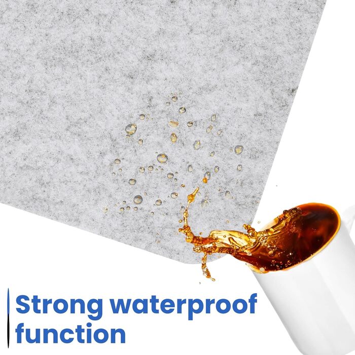 Підкладка для столу з фетру | 100x40 см | Нековзна килимок для миші | Великий фетровий килимок для офісу та дому | Захист столу (світло-сірий)