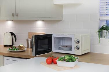 Мікрохвильова піч Russell Hobbs RHMM701C, 17 л, 700 Вт, кремовий колір, 5 рівнів потужності, таймер, функція розморожування