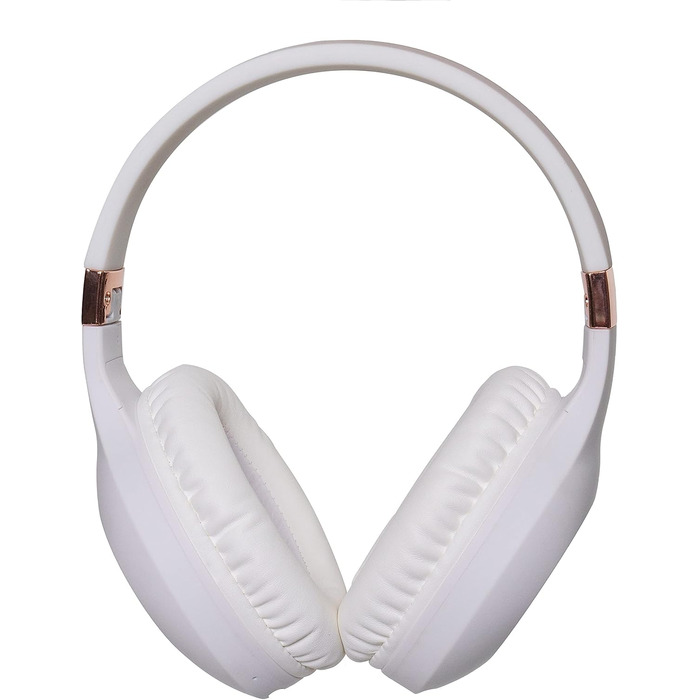 Навушники PowerLocus Bluetooth Over-Ear з мікрофоном, бездротові, складні, Hi-Fi стерео, глибокий бас, для телефону, планшета, ПК (Золотий Рожевий/Білий)