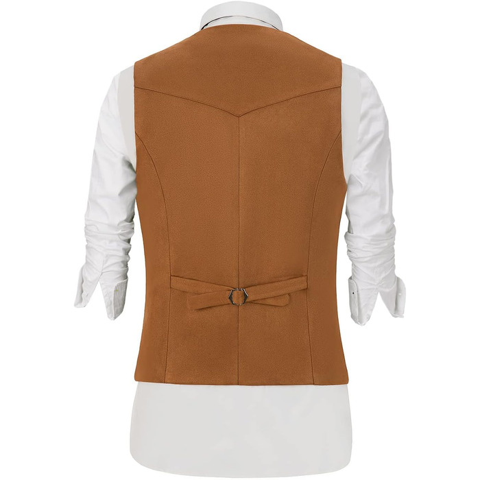 Костюм з велюру чоловічий Tuikayoo, жилет у стилі вестерн, коричневий, розмір L