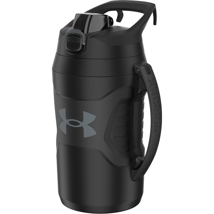 Under Armour Playmaker Sport-Krug, Insulated Water Bottle with Handle, Leak-Proof, 1.8 l, Black/Black