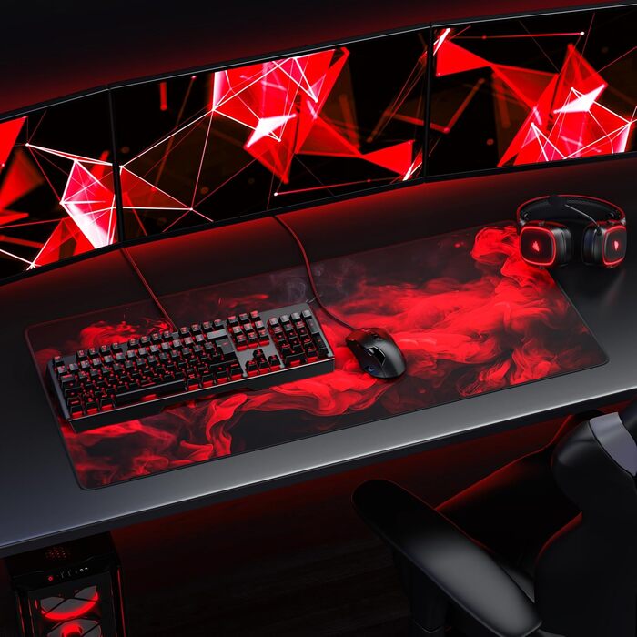 Килимок для миші CSL Titanwolf XXL - 900 x 400 мм - Red Smoke