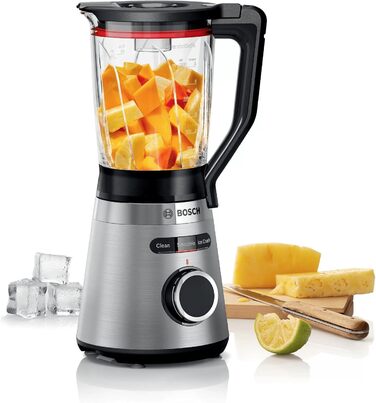 Блендер стаціонарний Bosch VitaPower Serie 4 MMB6382M, 1200 Вт, 1,5 л, скляна чаша, леза з нержавіючої сталі, Німеччина, 30 000 об/хв, аксесуари для посудомийної машини