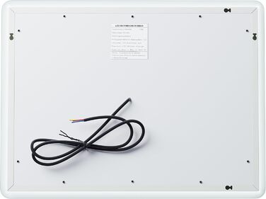 Дзеркало для ванної кімнати SONNI з LED-підсвічуванням, 100 x 60 см, протизапітніння, IP44, сенсорний вимикач, холодне/нейтральне/тепле біле світло, білий