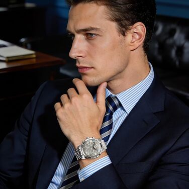 Чоловічий механічний годинник OLEVS 7088 з автопідзаводом, турбійоном та календарем, водонепроникний, сріблясто-сірий