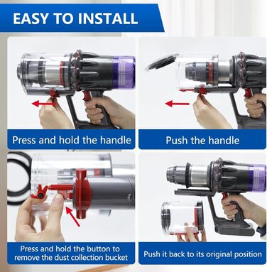 Контейнер для пилу сумісний з Dyson V12 Slim, V12 Detect Slim, V10 Digital Slim, SV18, SV20. Замінна частина для пилососа Dyson, артикул 965272-01