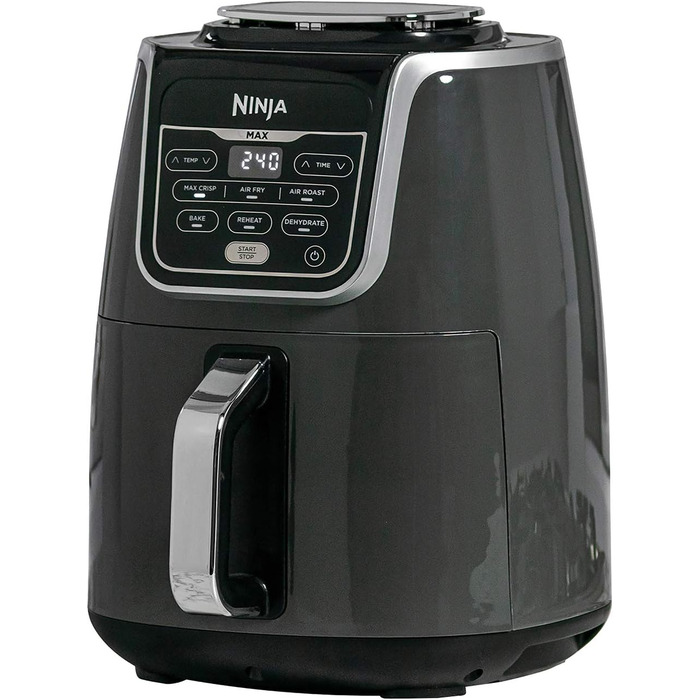 Фритюрниця Ninja AF160UK MAX, 5.2 л, 6-в-1, без олії, Air Fry, Max Crisp, для смаження, випікання, розігріву, дегідратації, сімейна, цифрова, приготування з заморожених продуктів, з антипригарним покриттям