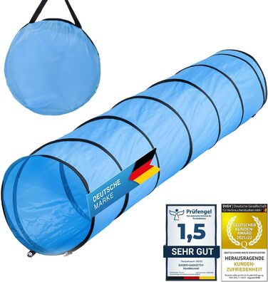 Туннель для аджиліті для собак - ігровий тунель, тунель для аджиліті, собача печера, з кілочками та сумкою для перенесення, 300 x 50 см, 300 см