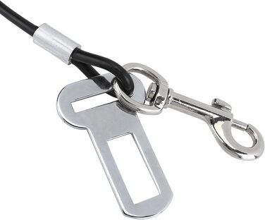 Автомобільний ремінь безпеки для собак Mogoko Kaufester: не гризеться, з нержавіючої сталі, з подвійним кріпленням та фіксатором (40,6 см, 16 дюймів)