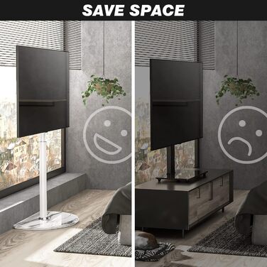 Adjustable TV Floor Stand for 32-65 inch LED LCD OLED TVs - Swivel & Height Adjustable, up to 40kg, Cable Management