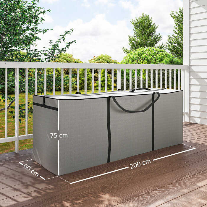 Чохол для зберігання садових подушок та аксесуарів Outsunny (Aosom), 200x60x75 см, сірий