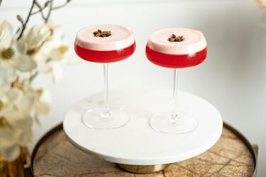 Набір келихів Coupette для коктейлів та шампанського, 4 шт. | 260 мл, кришталь, довгий ніж | для Мартіні, Дайкірі, Космополітен