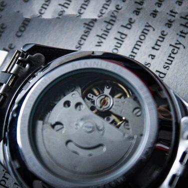 Чоловічий годинник з автоматичним механізмом, сталевий корпус, арабські цифри, 38 мм, з датою, водостійкий, чорний