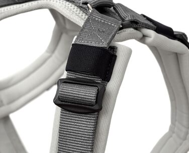 Нашийник для собак HUNTER Maldon, світло-сірий/сірий, м'який, з 3M Scotchlite, регулюється, з м'яким ручним захопленням, розмір S-M