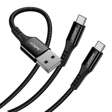 Кабель USB-C [2 шт] 3.1A, чорний, 1м + 2м. Сумісний з Samsung Galaxy, Huawei, Note, S, P, A, та іншими пристроями