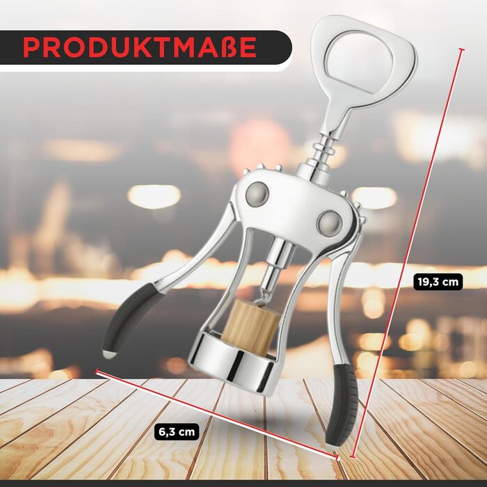 Відкривачка для вина Wortek: якісний штопор для пляшок з корком - подарунок для поціновувачів вина