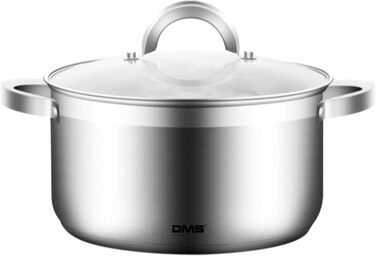 DMS 11-Piece Cookware Set made of high-quality stainless steel | Induction | Coated Cookware Set | Cookware | High-Quality Kitchen Set | Easy to Clean | Saucepan with Handle | Glass Lid TSE2011C
