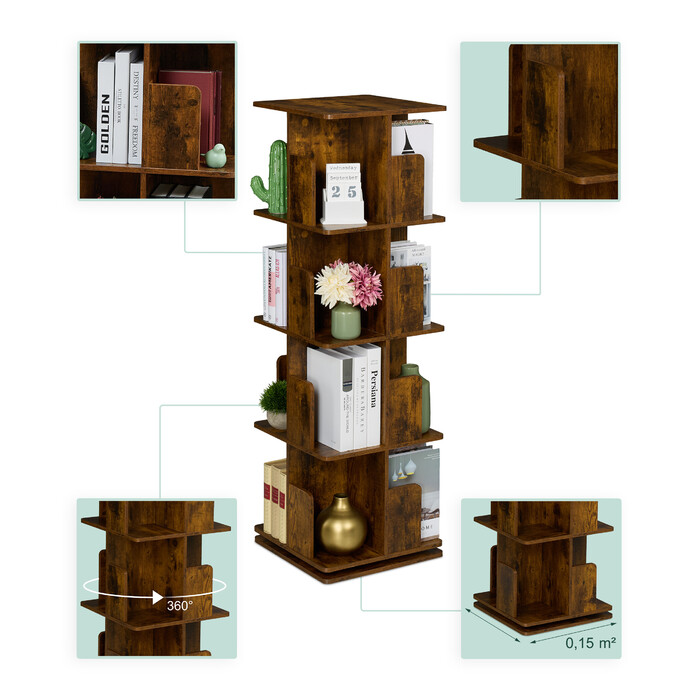 Corner Bookshelf with Industrial Design