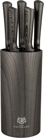 Набір ножів Karl Hausmann 5 предметів: ніж, підставка - кухонні ножі з нержавіючої сталі (сірий колір дерева)