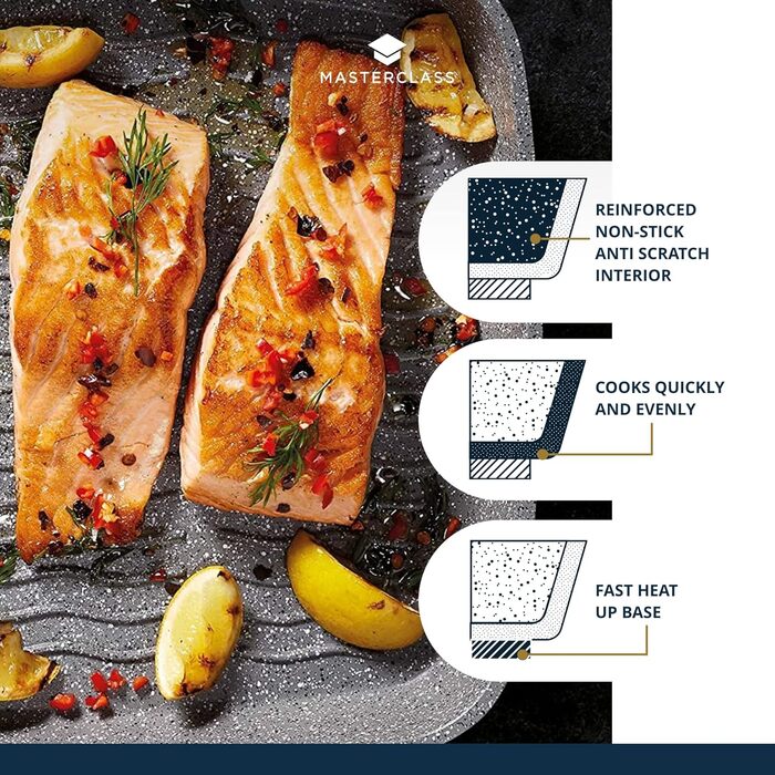 MasterClass Aluminum Casting Induction-Safe Non-Stick All-in-One Frying Pan, 32 cm (12.5