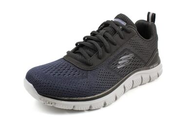 Чоловічі кросівки Skechers Track Ripkent - Navy Mesh Black Trim (40 EU, Широкий)