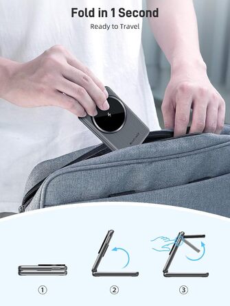 Магнітна зарядна станція 3-в-1 для Samsung Galaxy S25 Ultra/S24 з MagSafe, зарядка для годинників Galaxy Watch Ultra/8/7/6, бездротовий зарядний пристрій для подорожей (сріблястий)