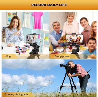 Штатив для камери та телефону GRIFEMA, 140 см, алюміній, з Bluetooth-пультом, регульований, сумісний з iPhone, Android, DSLR