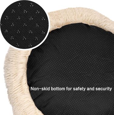 Квіткове ліжко для кота Queta: м'яке, плюшеве, кругле, 50x50x20 см, бежеве