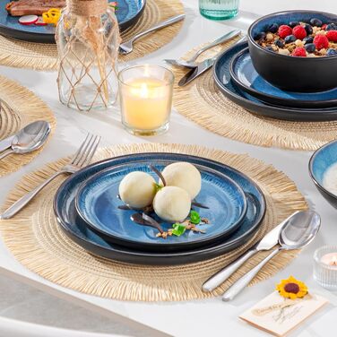 Набір мисок Vancasso PLAYA, 6 шт., кераміка, блакитний, для мюслі, супу, салатів, пасти