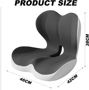 Ортопедична подушка для сидіння з підтримкою спини, Memory Foam для офісного крісла, авто, візка (сіра)
