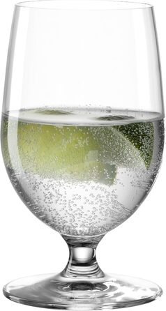 Leonardo Ciao+ Water Glasses, 6-Piece Set, Drinking Glasses with Drawn Stem, Dishwasher-Safe Juice Glasses, Height 13 cm, 300 ml, 061453