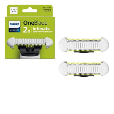Запасні леза Philips OneBlade QP229/50 Skin Protect для електробритви та тримера, нержавіюча сталь, з захистом шкіри, 2 шт.