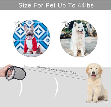 Висувна поводок для собак, 5 м, для собак маленьких та середніх порід до 25 кг, антизаплутування, міцний нейлоновий поводок (рожево-білі крапки) (сірий)