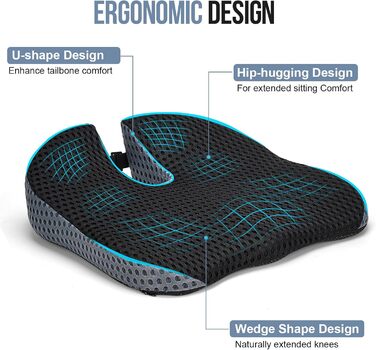 Підвищення для сидіння автомобіля Ajiteogy: ергономічна підставка з memory foam для водія, сумісна з транспортерами