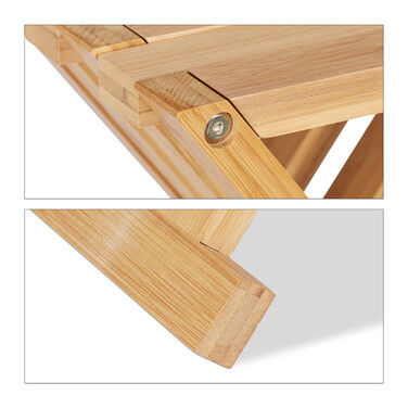 Relaxdays Bamboo Folding Stool