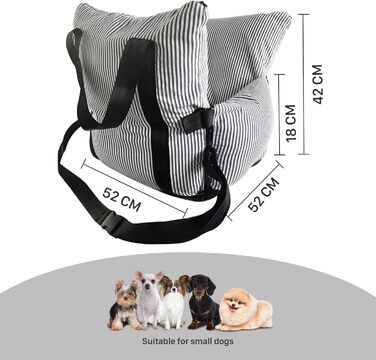 Автокрісло для собак Strusery, до 6 кг, блакитне, знятне та мивне, з антиковзною основою та ременем безпеки