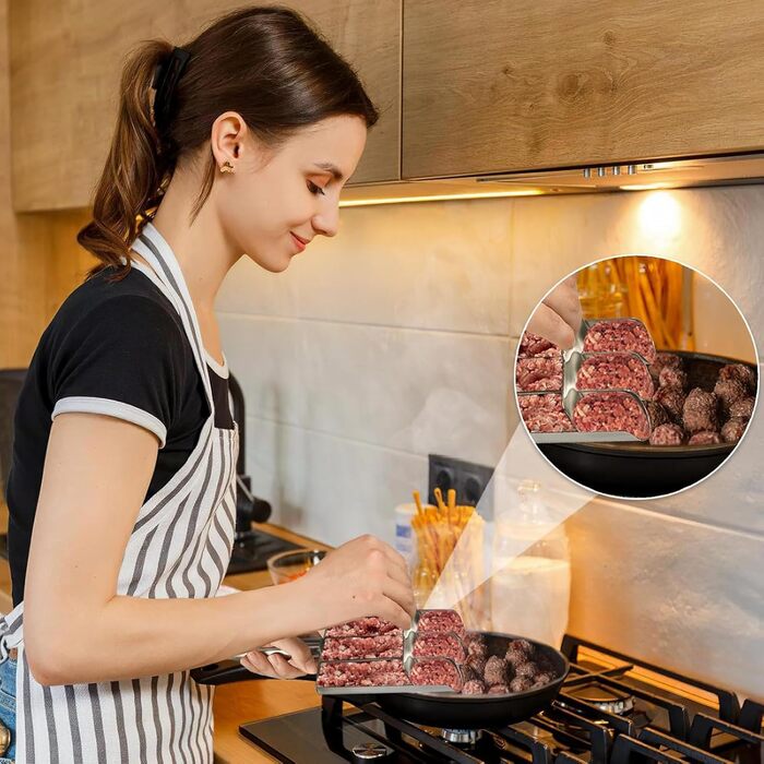 Форма для фрикадельок з нержавіючої сталі Quixotic, 3-в-1, ручна для м'яса, риби та креветок