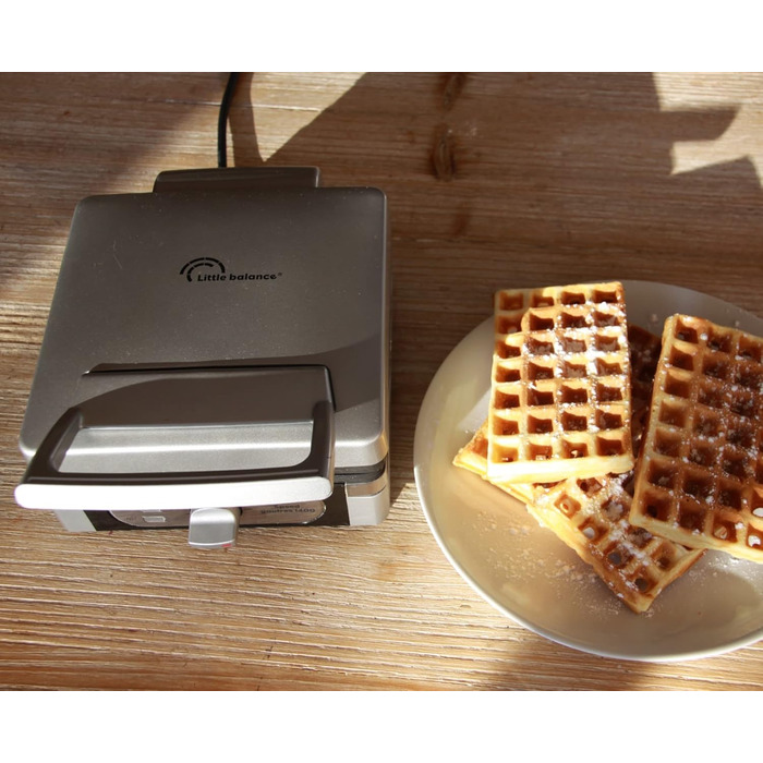 Електричний вафельниця LITTLE BALANCE 8384 Speed Waffeln - для приготування бельгійських вафель, 1400 Вт, сріблястий металік