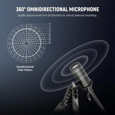 Мікрофон NEEWER USB LM2: Мініатюрний петличний мікрофон з кабелем 3,5м для ПК, ноутбука, Mac, YouTube, Skype, Podcast, Gaming, відеоконференцій