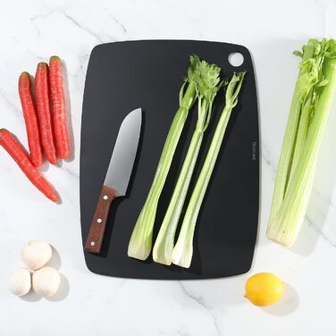 Кухонна дошка для нарізання BESTCOOK з деревного волокна, висока щільність, без BPA, пориста, підходить для посудомийки, екологічна, двостороння, для м'яса, хліба, овочів, 37x27 см