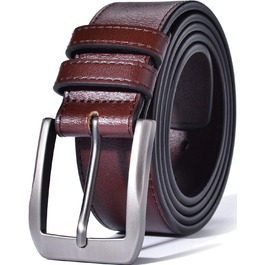 Чоловічий шкіряний ремінь Beltox Fine Casual Jeans, ширина 38 мм, пряжка з металевого сплаву, для джинсів та повсякденного носіння, кольори: Braun, Kaffee, розмір 44-46