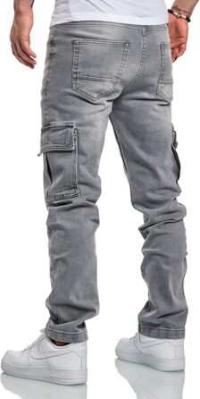 Чоловічі джинси карго Amaci&Sons Regular Slim Destroyed 7985 світло-сірі (36W/34L)