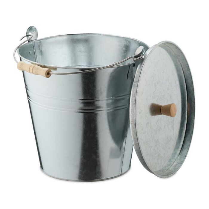 Relaxdays Ash Bucket with Lid, 12.5 Liters